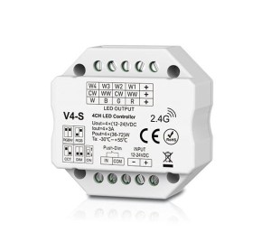 V4-S Sterownik LED mono/CCT/RGB/RGBW Odbiornik RF Dopuszkowy 