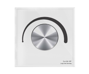 T18-2(W) Panel RF Ściemniacz LED Obrotowy 1-Strefowy, Output: 0/1-10V & RF, Przekaźnik 230VAC