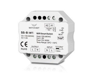 SS-B(WT) Włącznik LED WiFi & RF2.4GHz + Push switch, 230VAC 1.5A 
