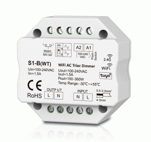 S1-B(WT) Ściemniacz WiFi TRIAC 200W 100-240VAC 