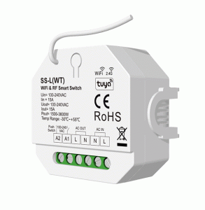 SS-L(WT) Włącznik LED WiFi/RF + Push switch, 230VAC 10A 