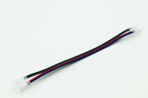 Złącze do taśmy LED  dwustronne 10 mm RGB CLICK–10mm–4PIN–COB–Taśma-Kabel-Taśma 